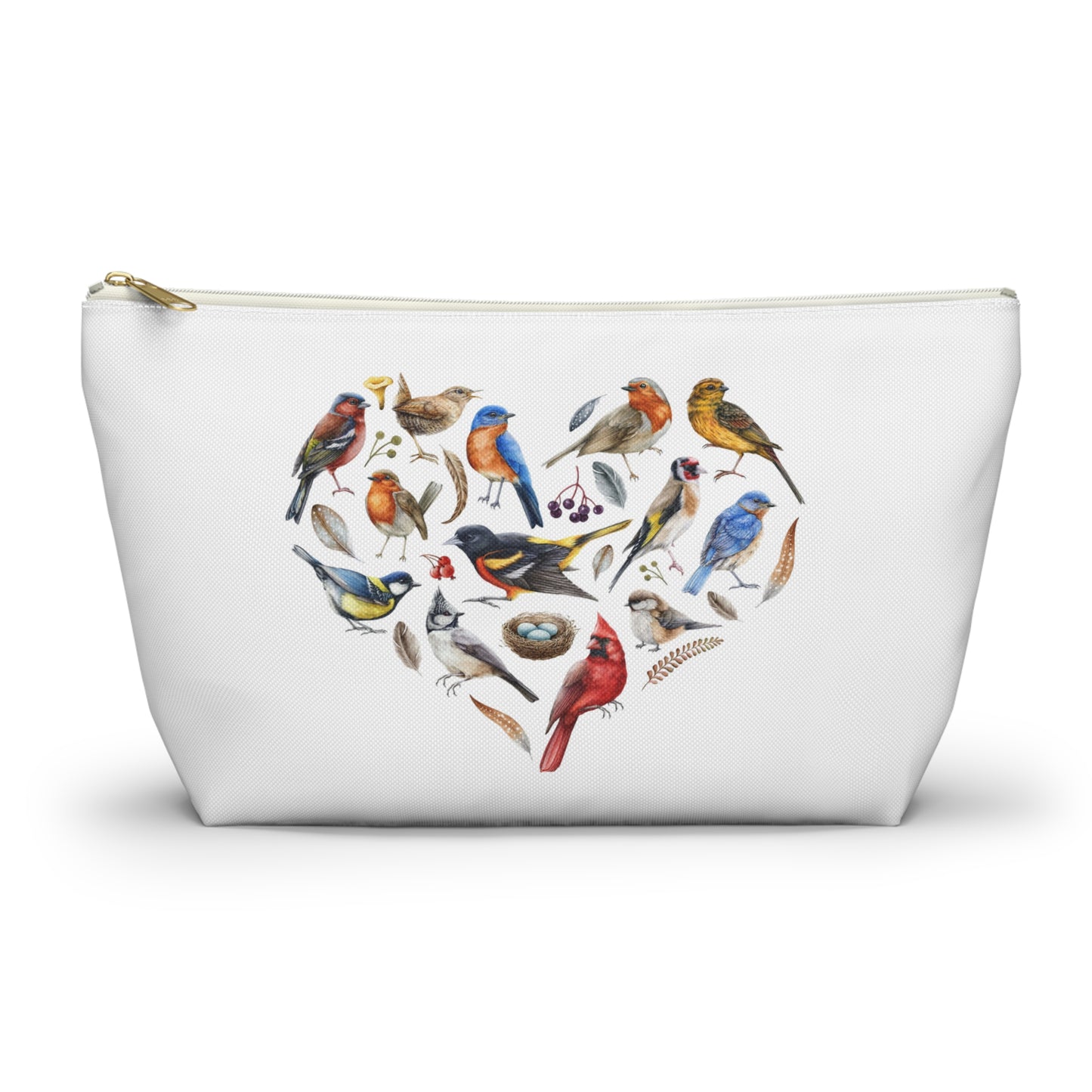 Heart of Birds Accessory Pouch White