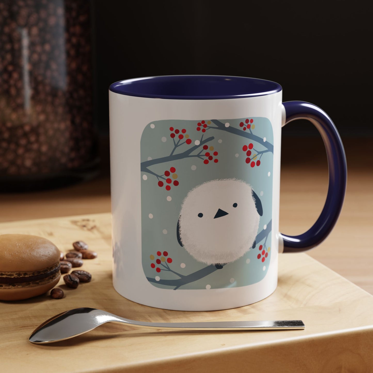 Cute Bird & Cherry Blossom Accent Coffee Mug - 11oz & 15oz