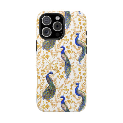 Elegant Peacock Tough Phone Case - Stylish Protection for Nature Lovers
