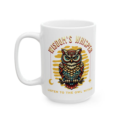 Wisdom's Whisper Owl Ceramic Mug