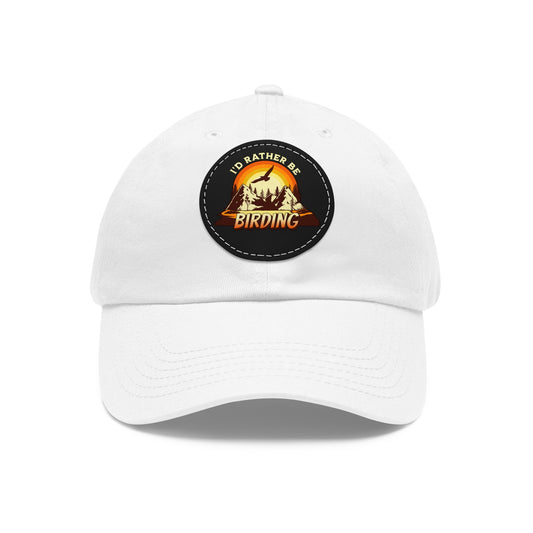 The Nerdy Birder - "I'd Rather be Birding" Dad Hat, Leather Patch Cap, Perfect Gift for Dads, Nature Lovers, Casual Style Cap, Summer Accessories