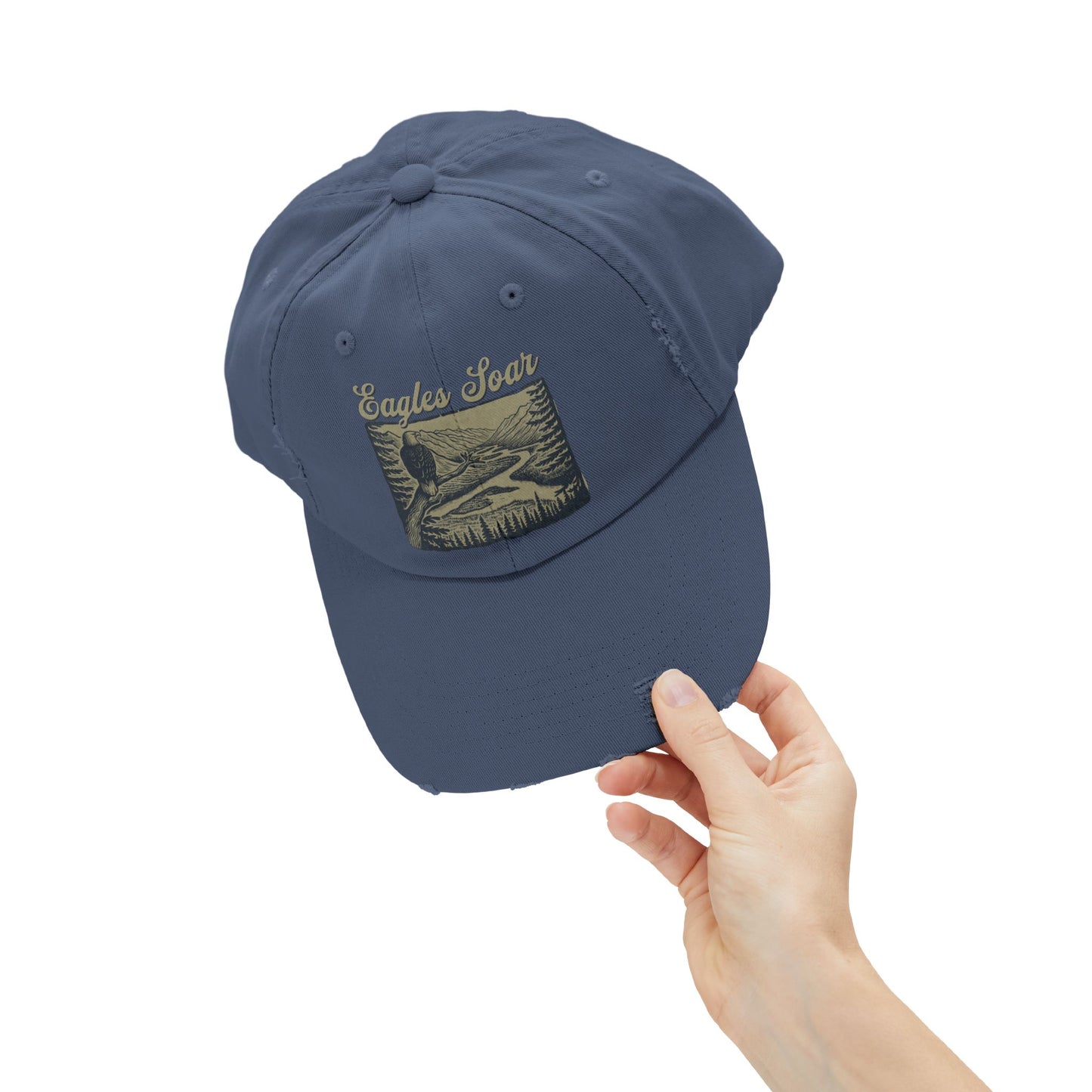 Eagles Soar Distressed Cap, Casual Hat for Bird Lovers, Unique Gift for Nature Enthusiasts, Trendy Apparel for Outdoor Adventures
