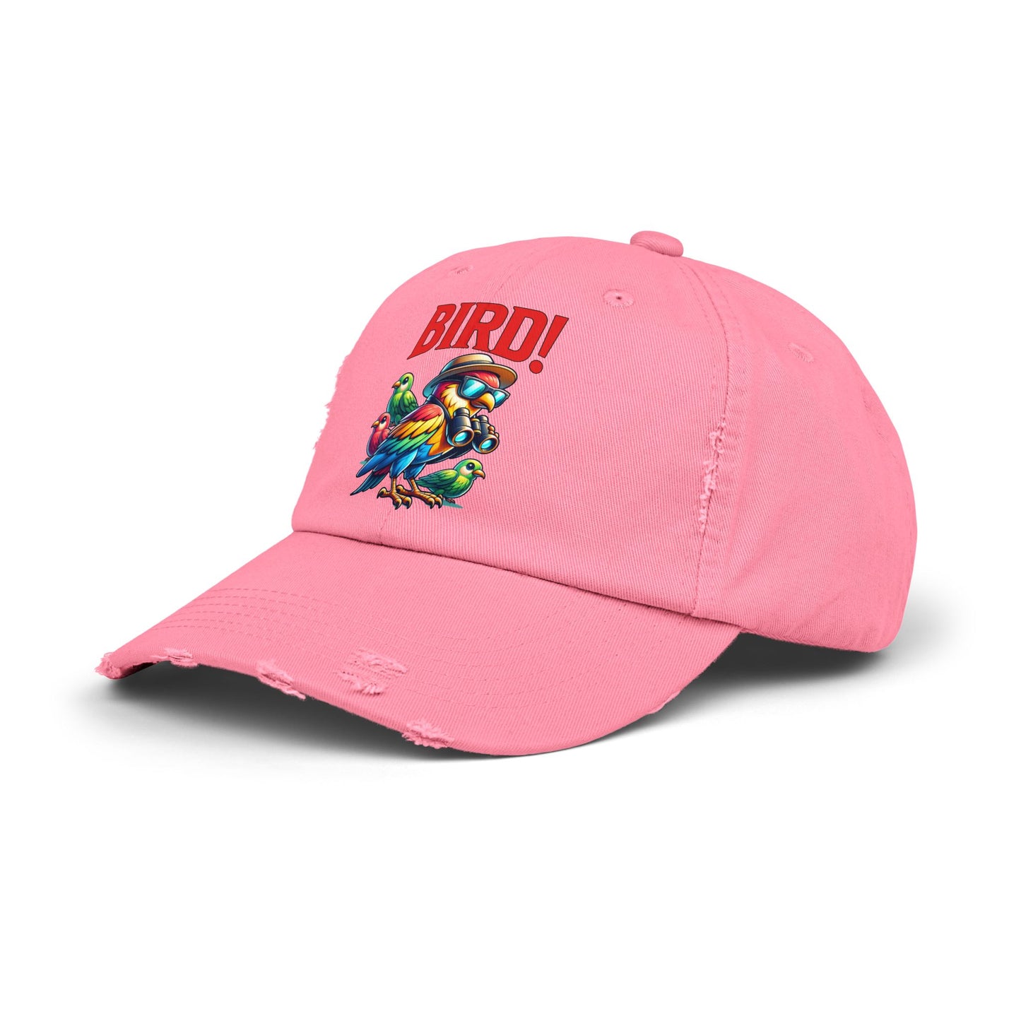 The Nerdy Birder BIRD! Vintage Style Hat - Unisex Distressed Cap