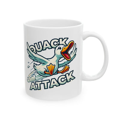 Mug - Quack Attack Duck Design Ceramic Cup (11oz, 15oz)