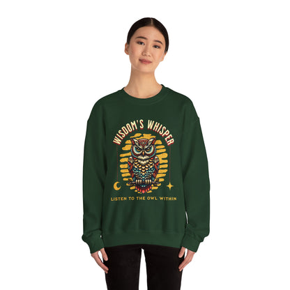 Wisdom's Whisper Owl Sweatshirt - Unisex Heavy Blend Crewneck