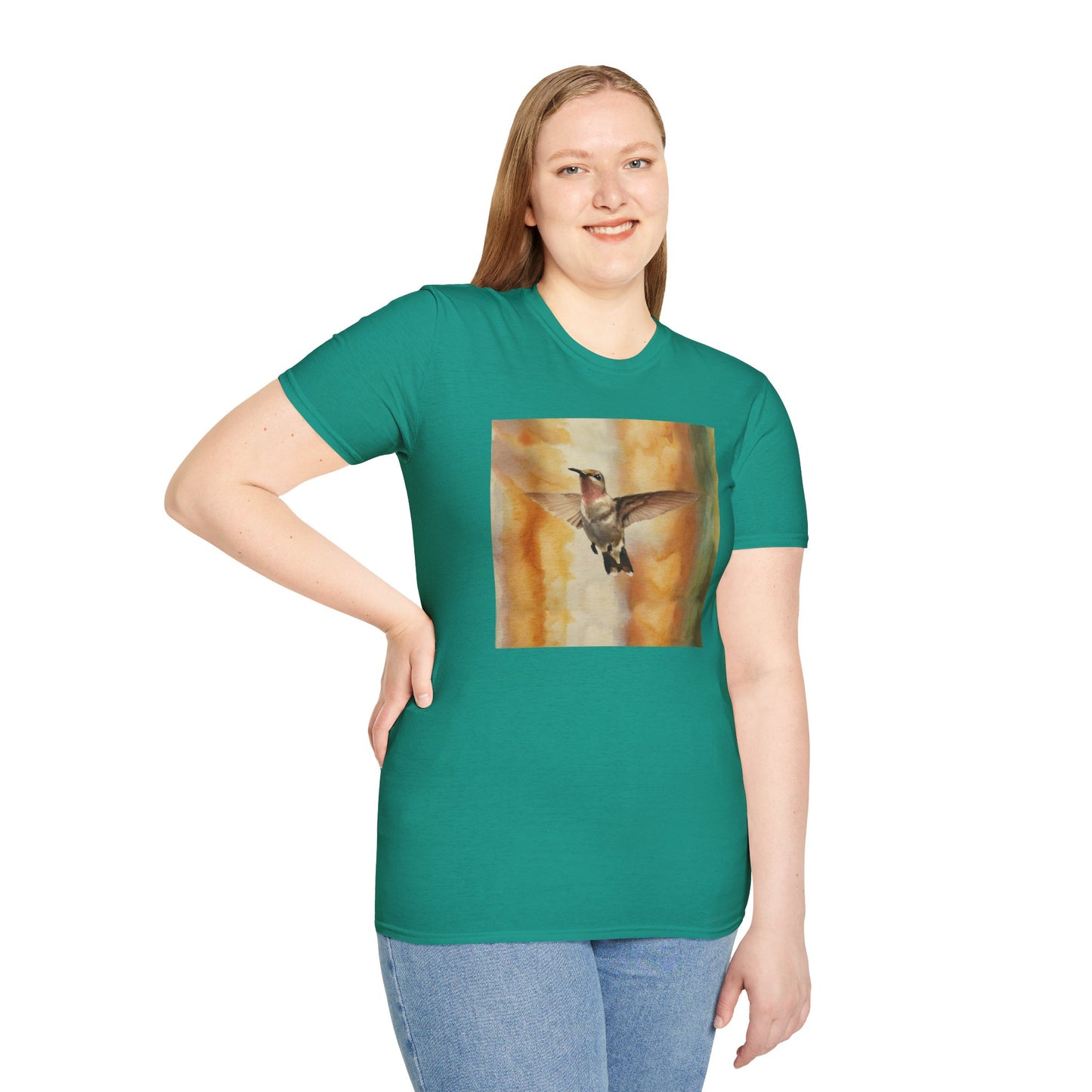 Hummingbird Watercolor T-Shirt, Nature Lover Gift, Birdwatching Shirt