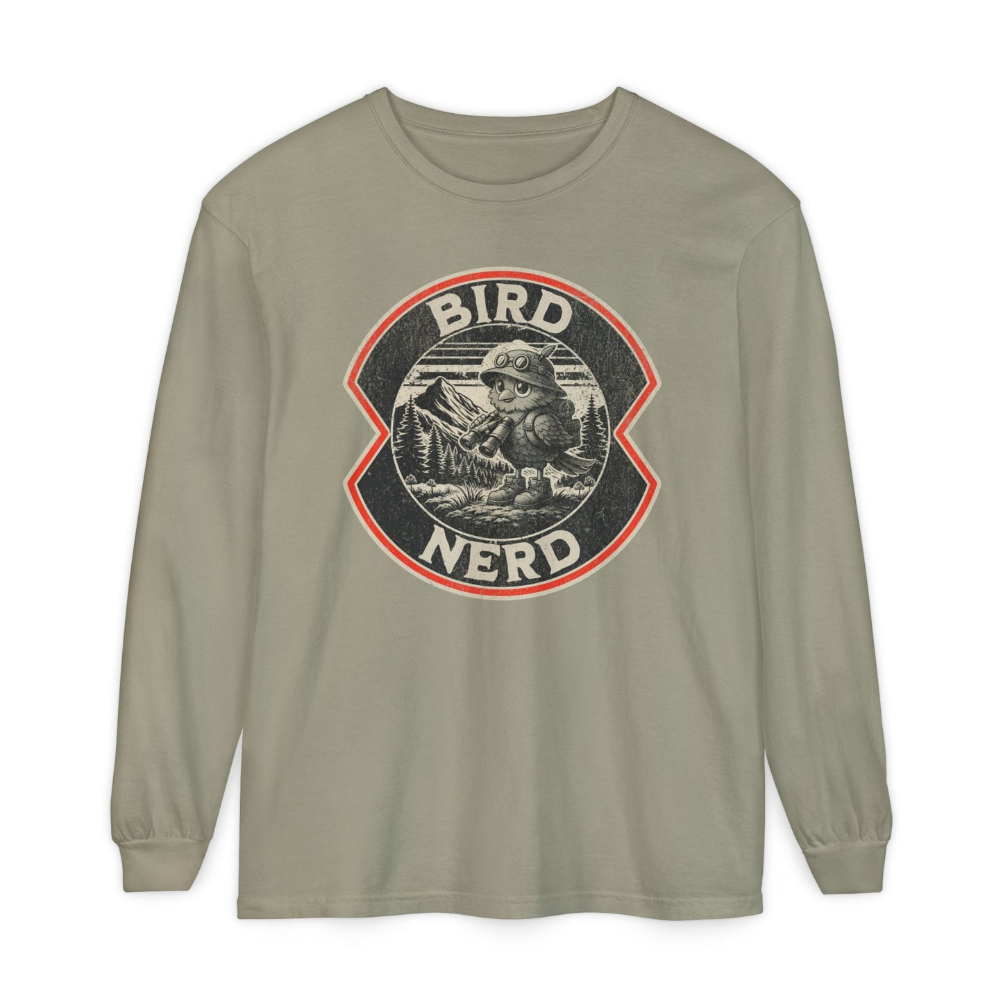 Bird Nerd Retro Long Sleeve Tee