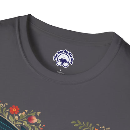 Hummingbird in Bloom – Artistic Nature Unisex Softstyle T-Shirt