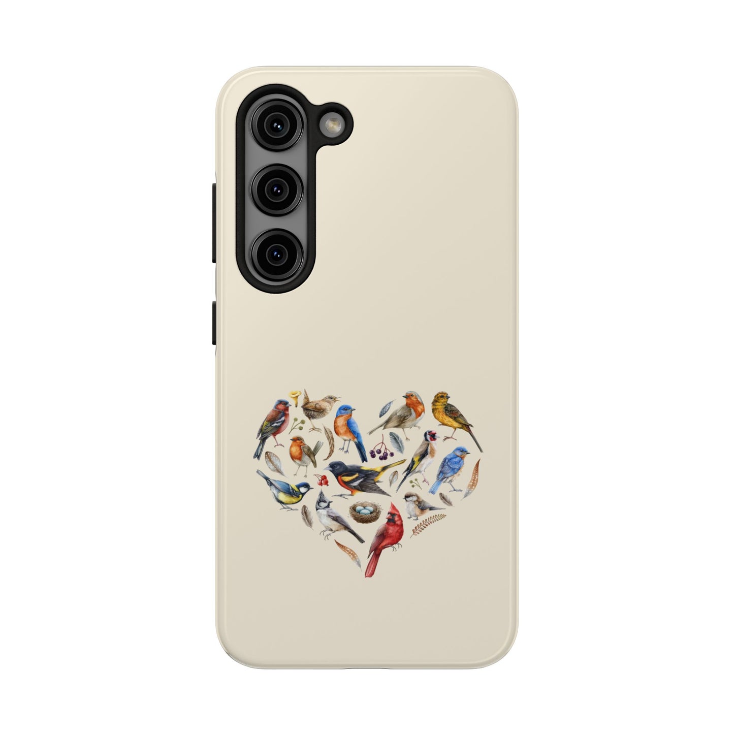 Bird Heart Tough Phone Cases - Cute Wildlife Design, Gift for Nature Enthusiasts, Durable Cases for Birdwatching