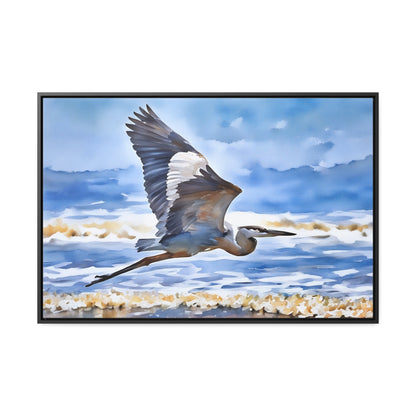 Elegant Heron Artwork Canvas Wrap - Coastal Wall Decor for Beach Lovers