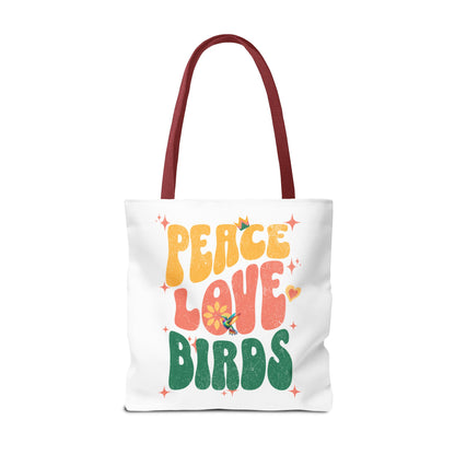 Peace Love Birds Tote Bag – Eco-Friendly Canvas Bag for Nature Lovers