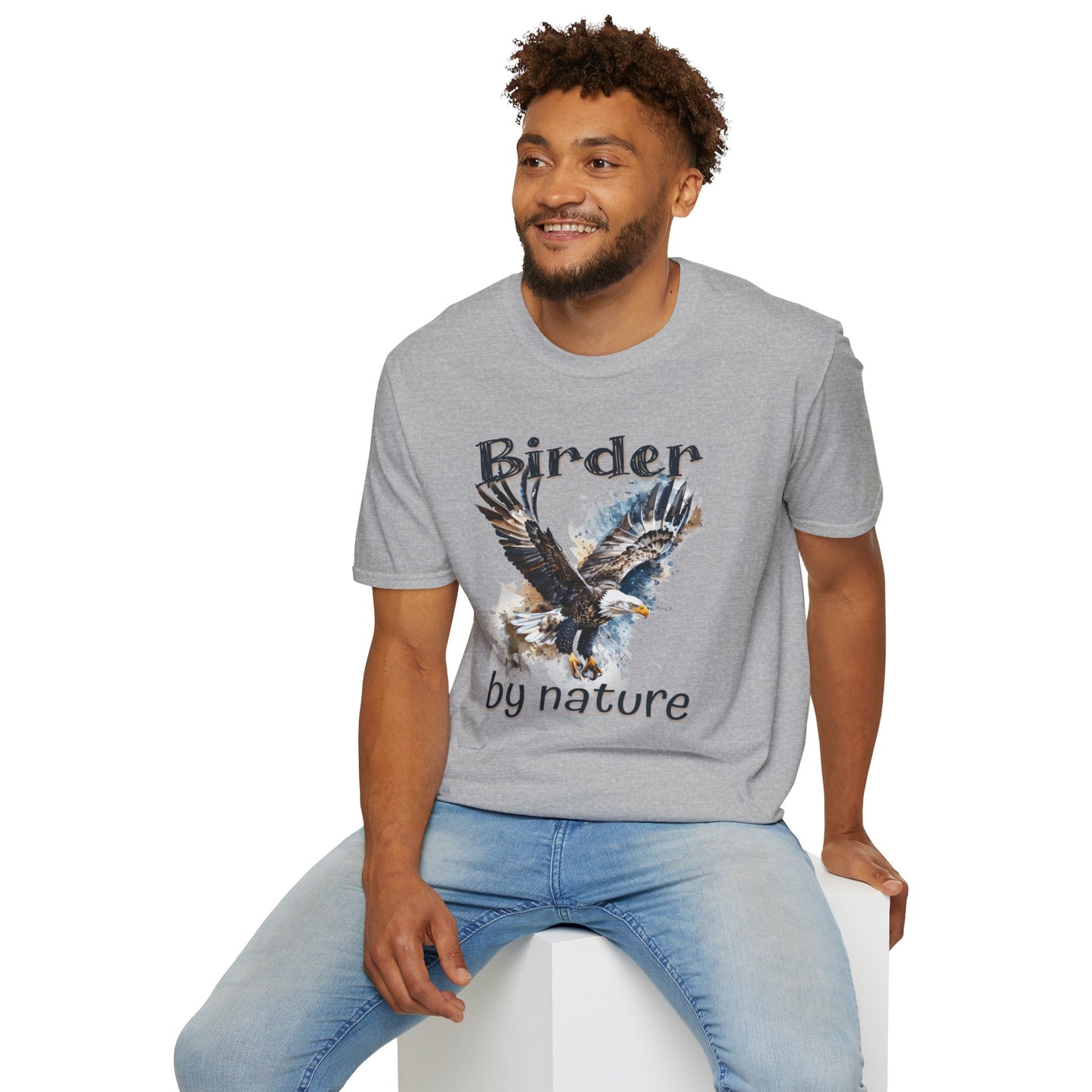Eagle Birder By Nature Birdwatching Enthusiast Unisex Softstyle T-Shirt