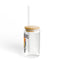 The Nerdy Birder Cluck Around 16oz Sipper Glass With Bamboo Lid