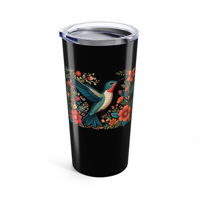 Hummingbird Bloom Black 20oz Travel Tumbler