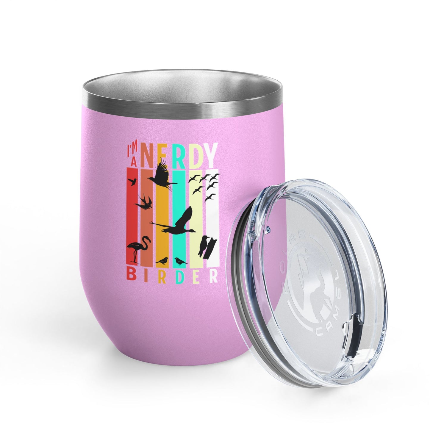 I'm A Nerdy Birder Wine Tumbler, 12oz | Perfect Gift for Bird Lovers, Nature Enthusiasts, Party Time, Outdoor Adventures, Home Decor