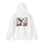 Hummingbird In Bloom Hoodie Back Design - Cozy Sweatshirt for Nature Lovers