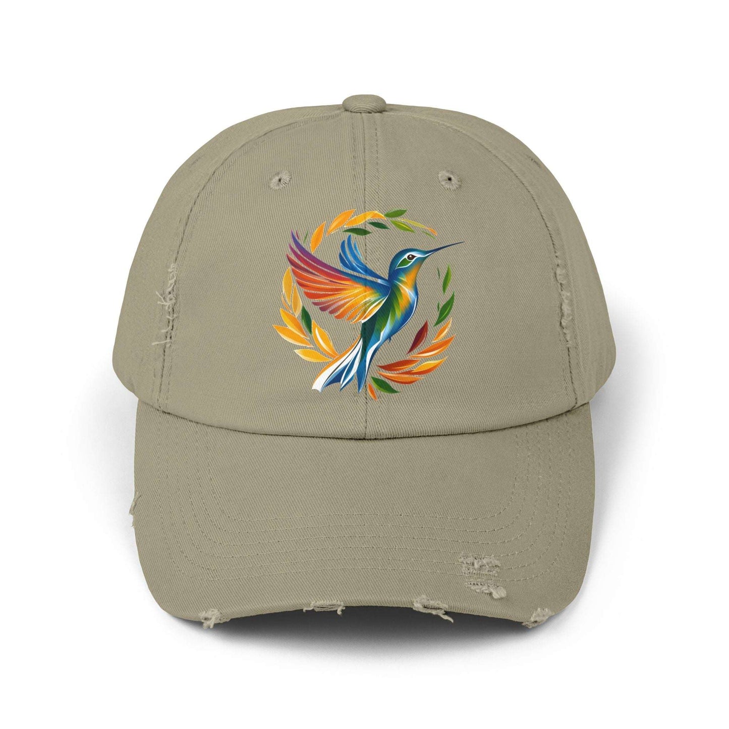 The Nerdy Birder Hummingbird Vintage Style Hat - Unisex Distressed Cap