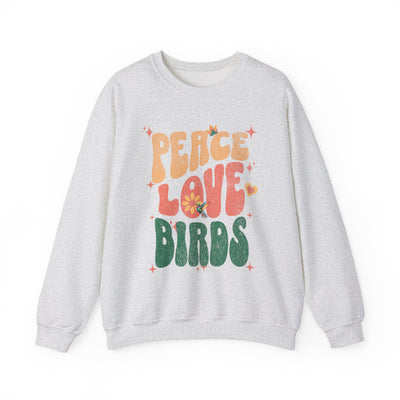 Peace Love Birds Crewneck Sweatshirt - Unisex Cozy Fashion for Nature Lovers