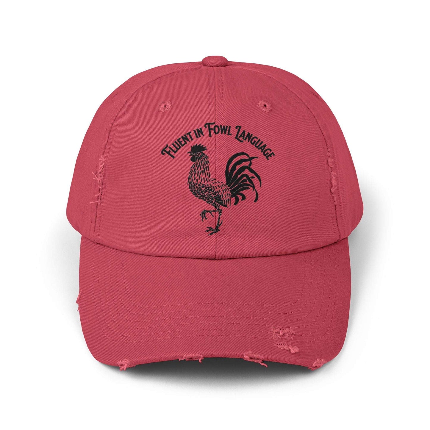 The Nerdy Birder Fluent In Fowl Language Vintage Style Hat - Unisex Distressed Cap
