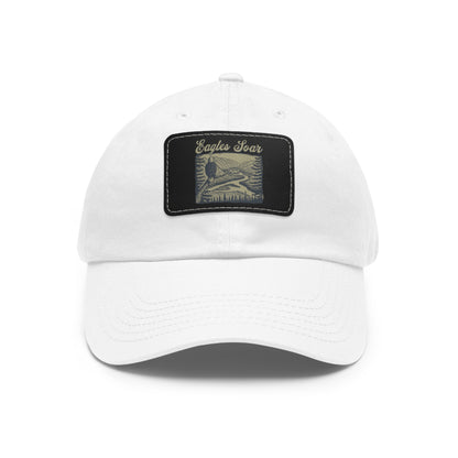Eagles Soar Dad Hat with Leather Patch, Casual Cap for Bird Lovers, Unique Gift for Birdwatching, Outdoor Adventure Hat, Unisex
