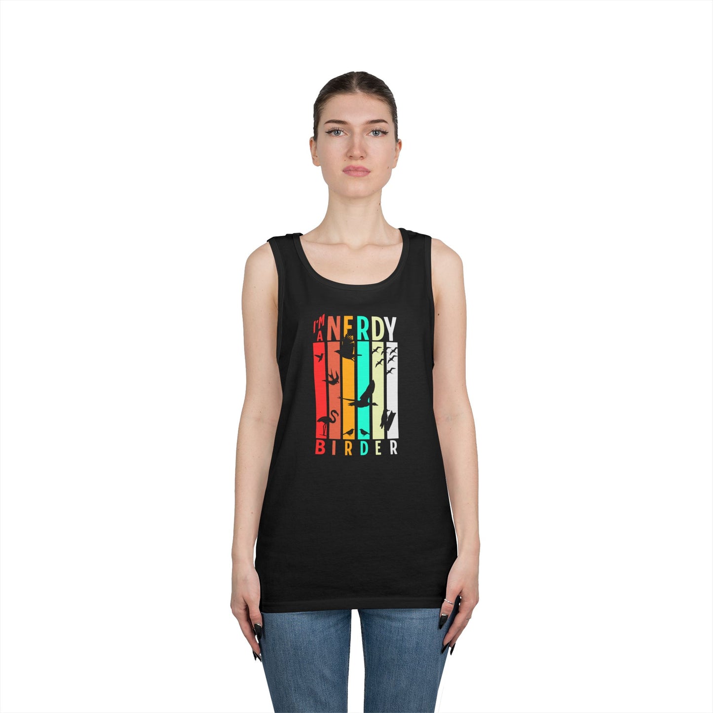 I'm A Nerdy Birder Tank Top, Gift for Bird Lovers, Unisex Summer Wear, Nature Lover's Apparel, Fun Casual Tank