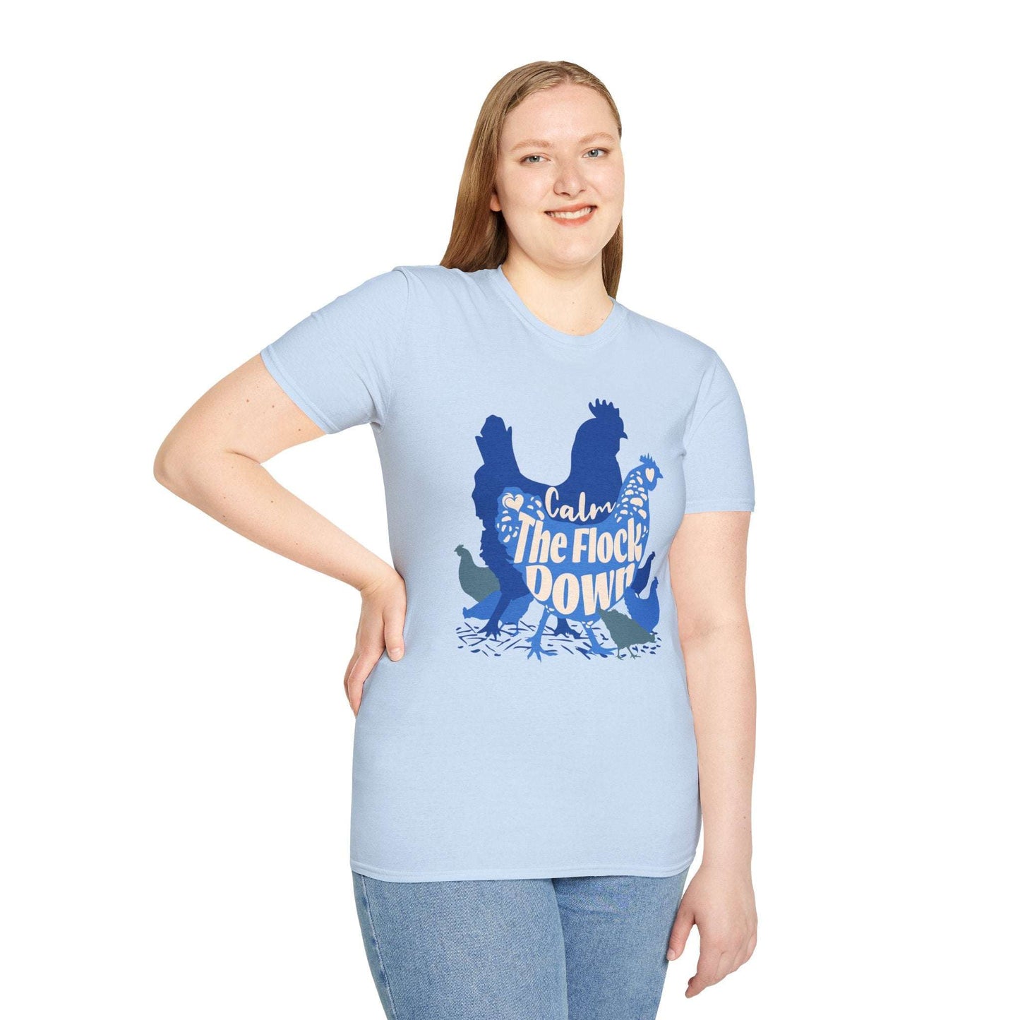 Calm The Flock Down Unisex Softstyle T-Shirt - Retro Vibe Tee for Casual Wear