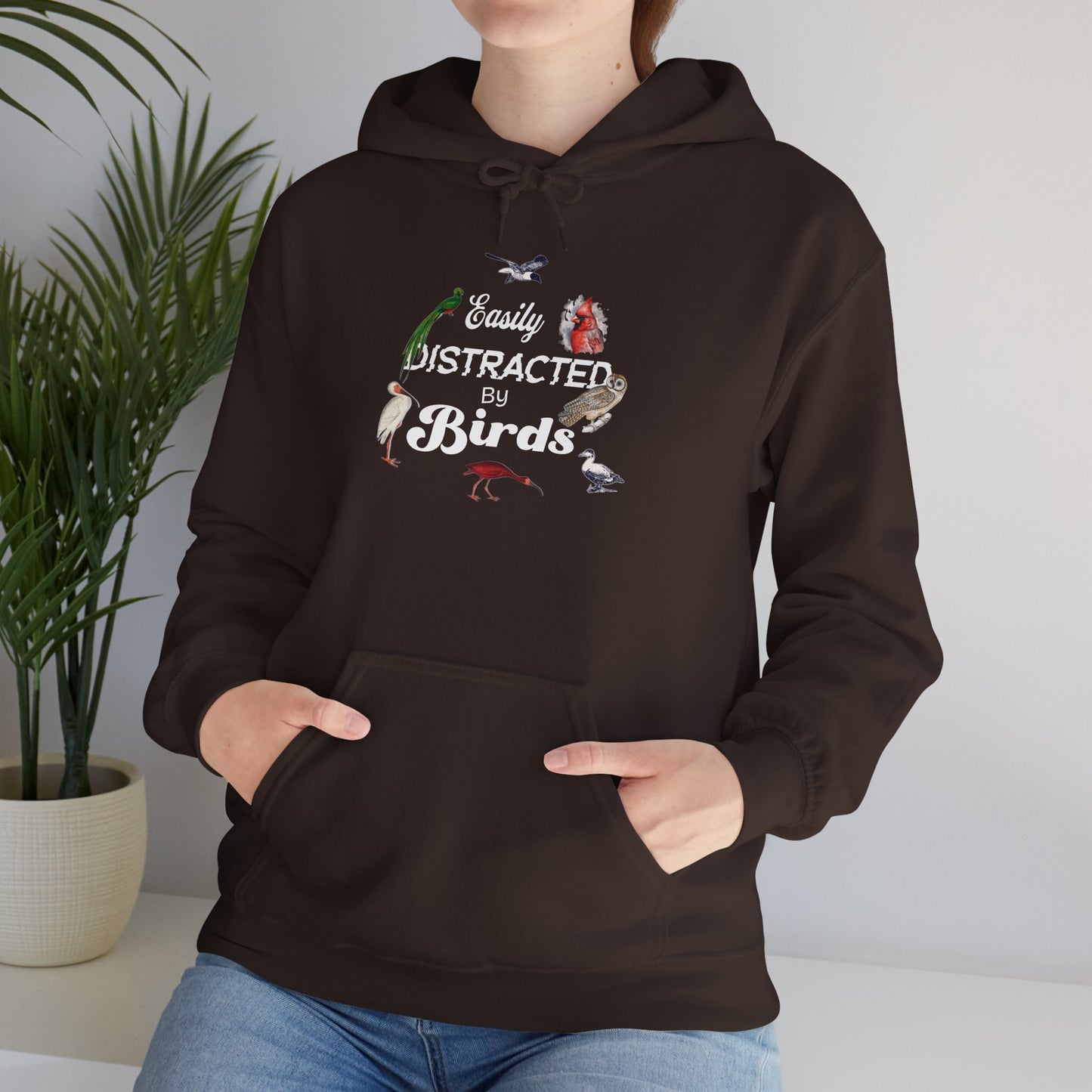 The Nerdy Birder - Easily Distracted by Birds Unisex Hoodie - Cozy Sweatshirt for Nature Lovers