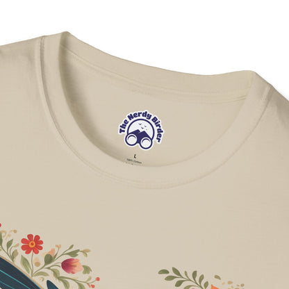 Hummingbird in Bloom – Artistic Nature Unisex Softstyle T-Shirt
