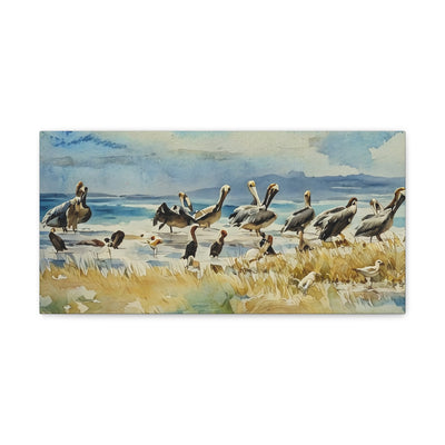 Coastal Pelican Canvas Gallery Wraps - Nautical Wall Art for Beach Lovers