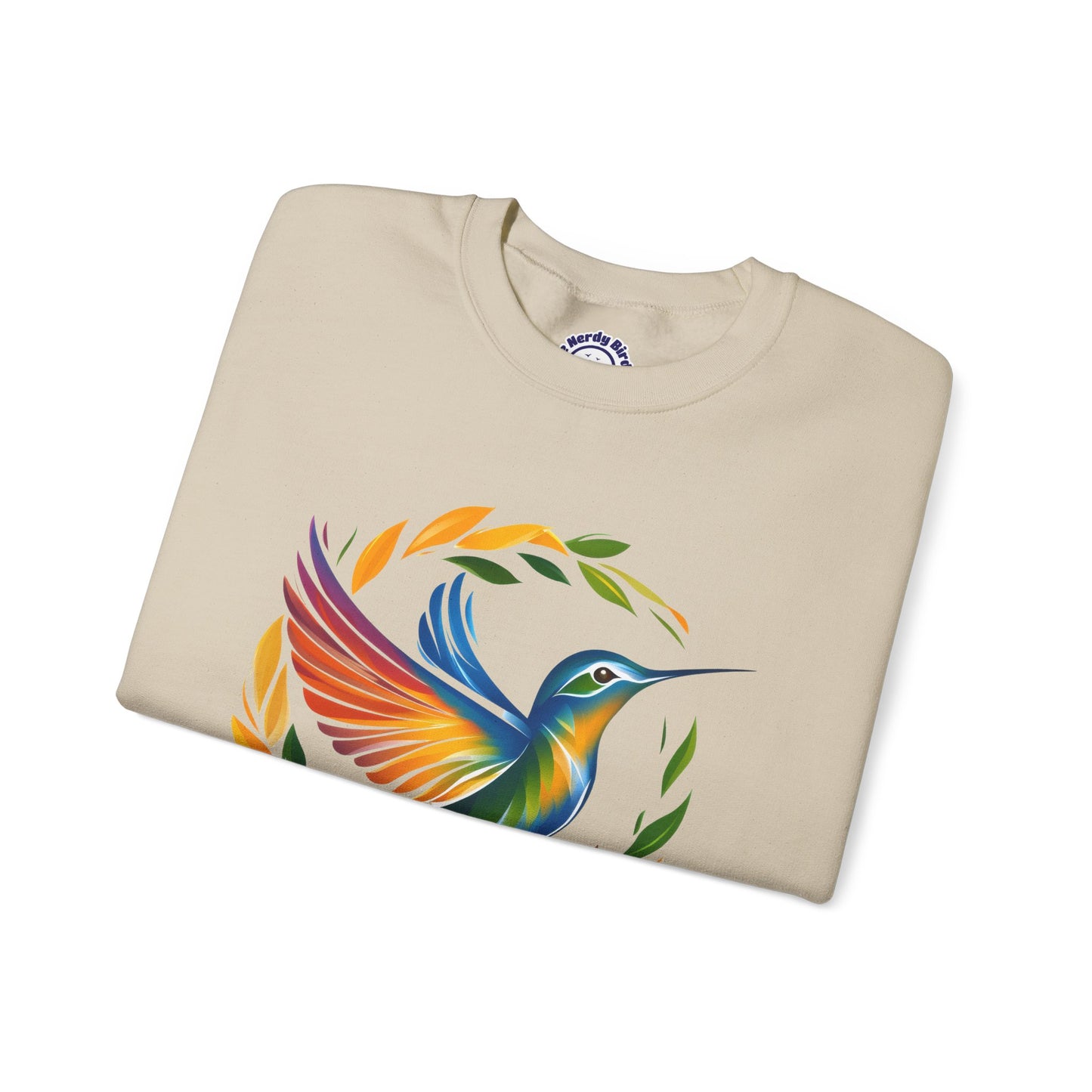 Hummingbird Rainbow Graphic Unisex Crewneck Sweatshirt