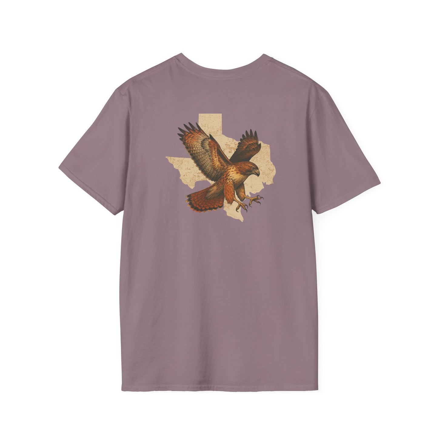 Texas Red-Tailed Hawk on the back of the T-Shirt