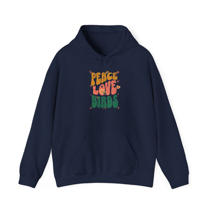 Peace Love Birds Hoodie - Cozy Unisex Sweatshirt for Nature Lover