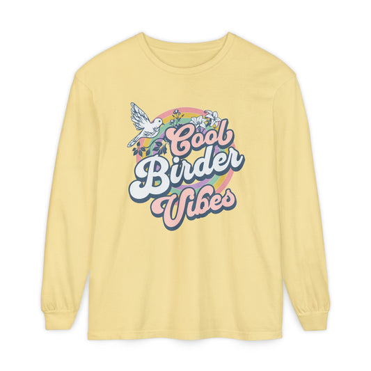 Cool Birder Vibes Long Sleeve T-Shirt for Bird Lovers