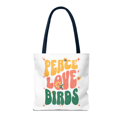 Peace Love Birds Tote Bag – Eco-Friendly Canvas Bag for Nature Lovers