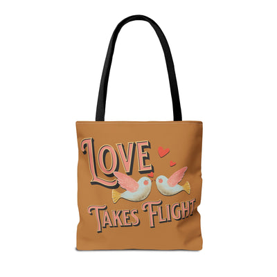Love Takes Flight Tote Bag – Perfect for Romantic Valentine Gift and Everyday Use