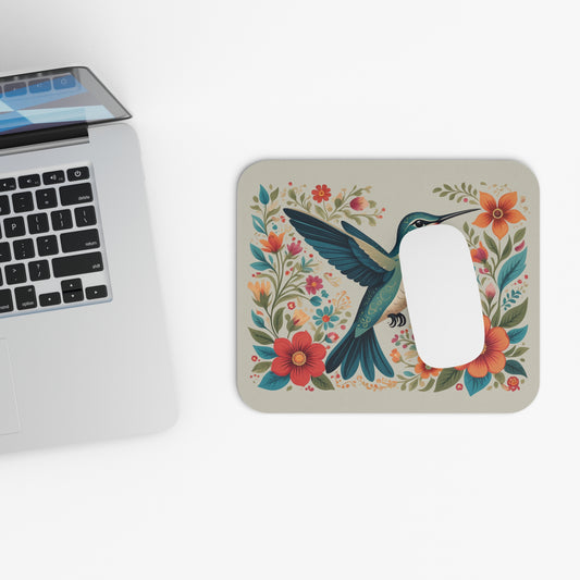 Hummingbird in Bloom Mouse Pad Natural