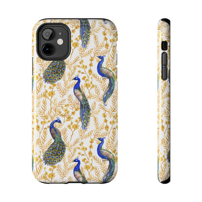 Elegant Peacock Tough Phone Case - Stylish Protection for Nature Lovers