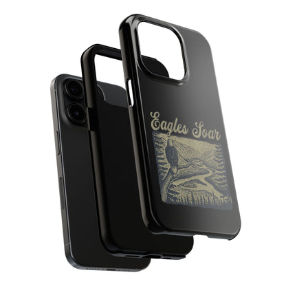 The Nerdy Birder - Eagles Soar Tough Phone Case, Nature Lover Gift, Hiking Accessory, Wildlife Enthusiast, Adventure Protection Case