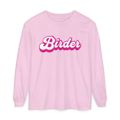Pink Birder Unisex Garment-dyed Long Sleeve T-Shirt