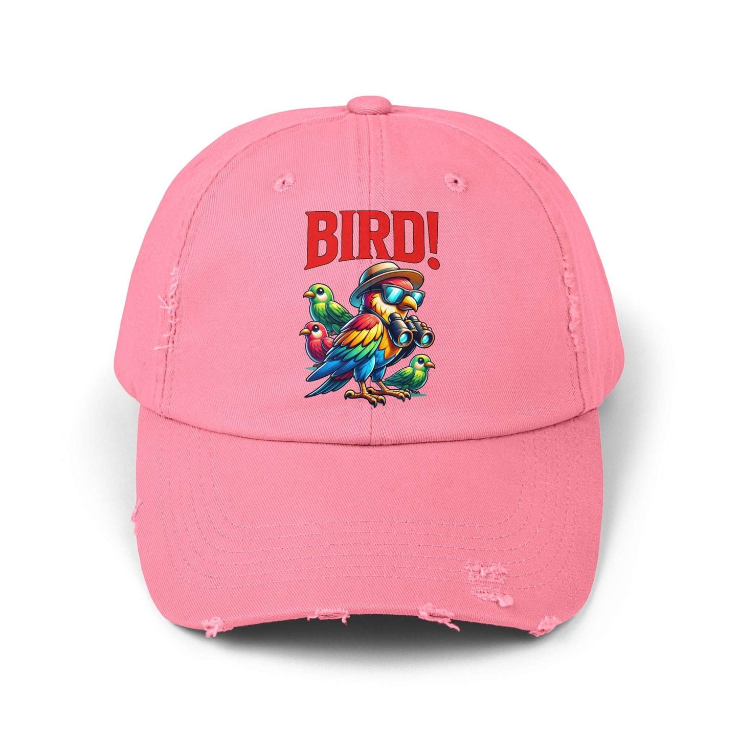 The Nerdy Birder BIRD! Vintage Style Hat - Unisex Distressed Cap