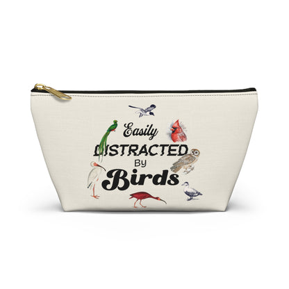 Easily Distracted by Birds Accessory Pouch - Fun Bird Lover's Organizer