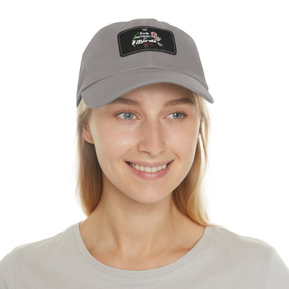 The Nerdy Birder Easily Distracted By Birds Dad Hat with Leather Patch, Casual Cap for Bird Lovers, Unisex