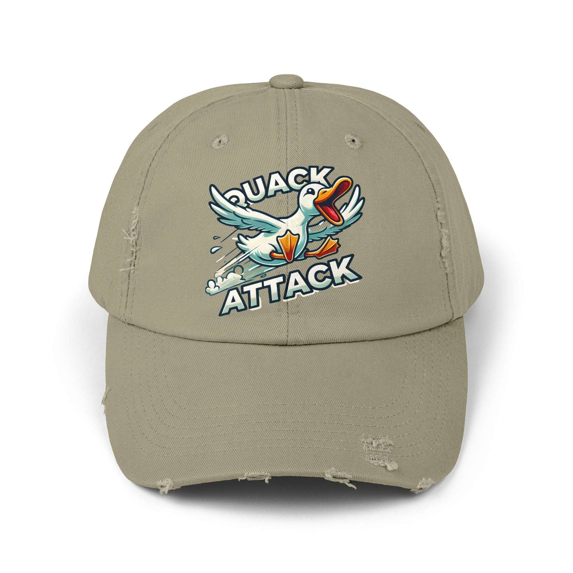 The Nerdy Birder Quack Attack Vintage Style Hat - Unisex Distressed Cap