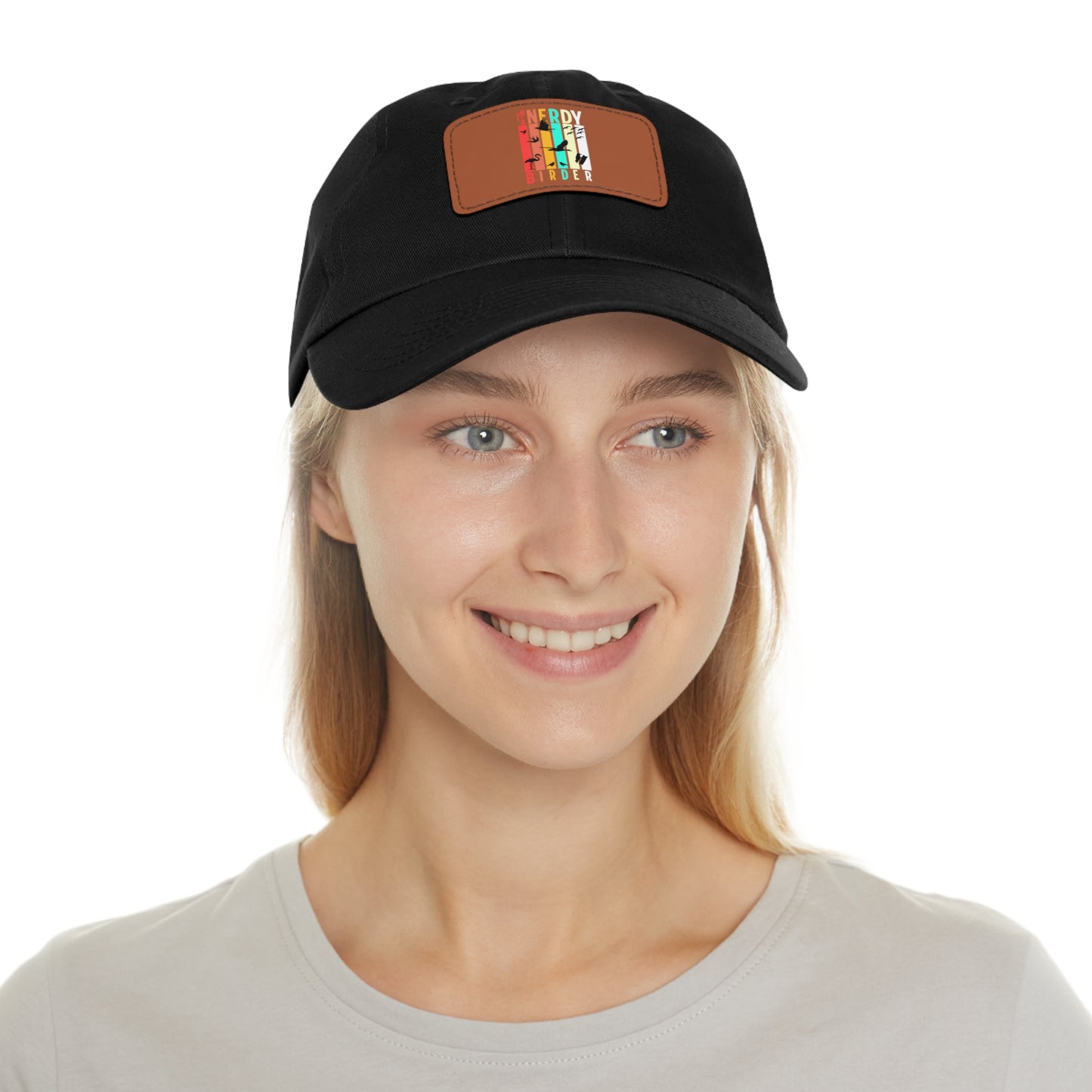 The Nerdy Birder I'm A Nerdy Birder Dad Hat with Leather Patch for Inspired by childhood memories of playful glamour, Stylish Outdoor Cap, Gift for Bird Watching Enthusiasts, Casual Fashion Accessory