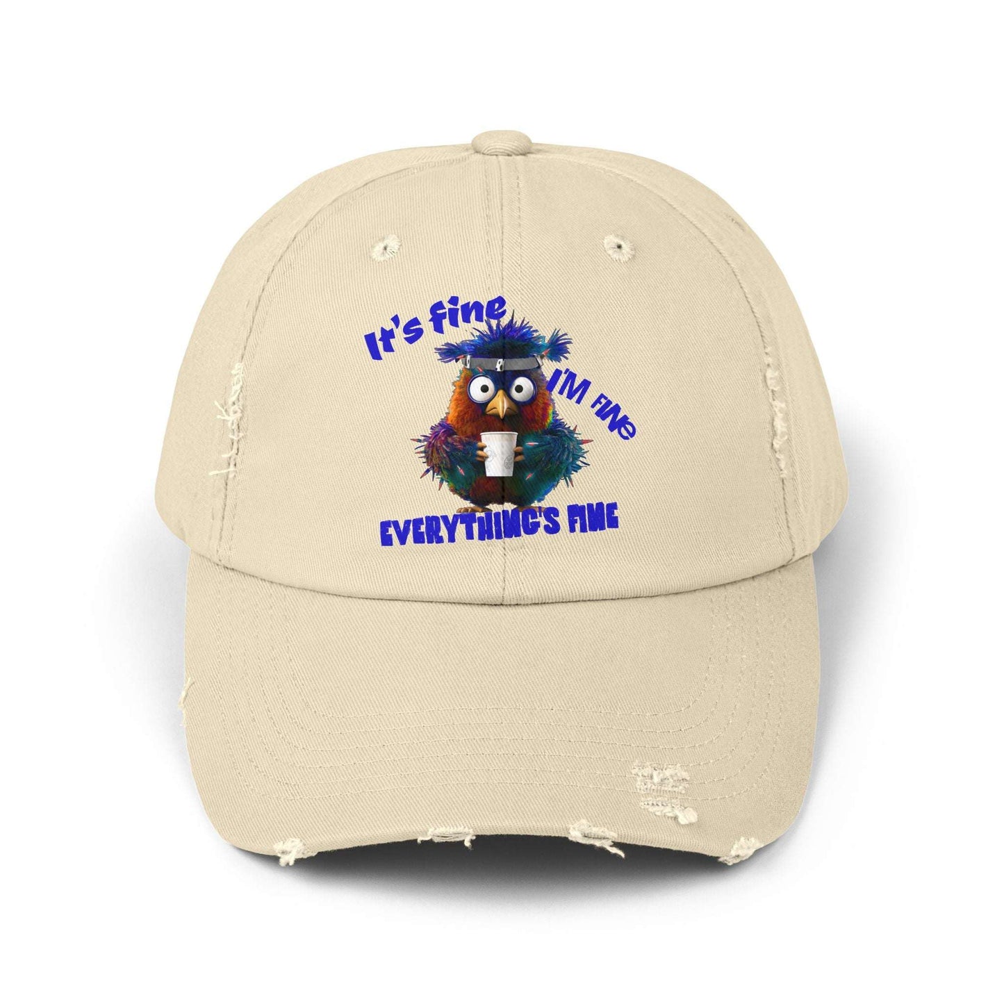 The Nerdy Birder It's Fine Everything's Fine e Vintage Style Hat - Unisex Distressed Cap