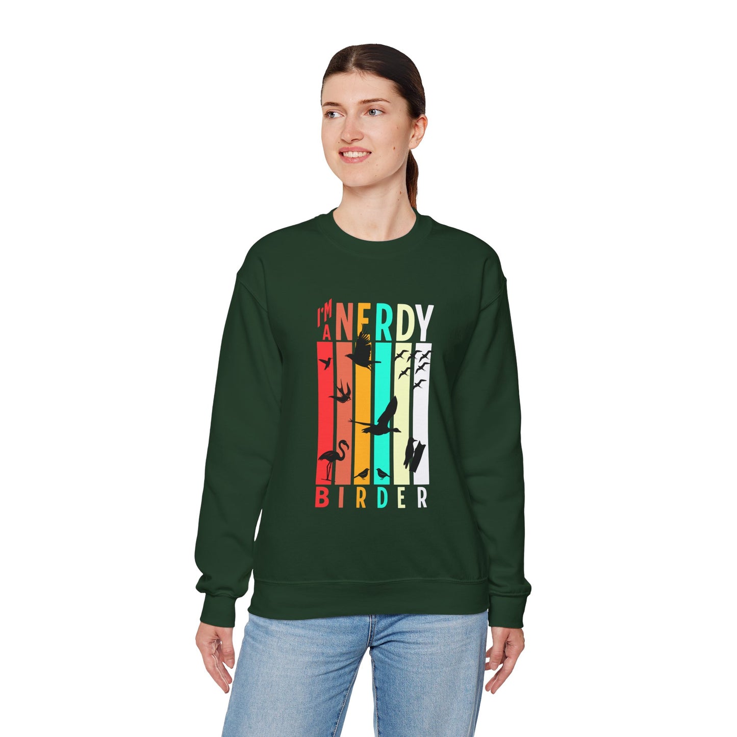 I'm A Nerdy Birder Unisex Heavy Blend Crewneck