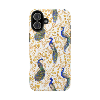 Elegant Peacock Tough Phone Case - Stylish Protection for Nature Lovers
