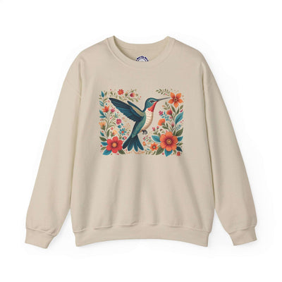 Hummingbird In Bloom Graphic Unisex Crewneck Sweatshirt