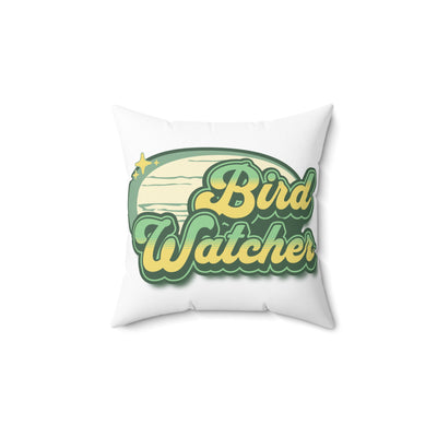 Bird Watcher Spun Polyester Square Pillow - Cozy Home Decor for Nature Lovers