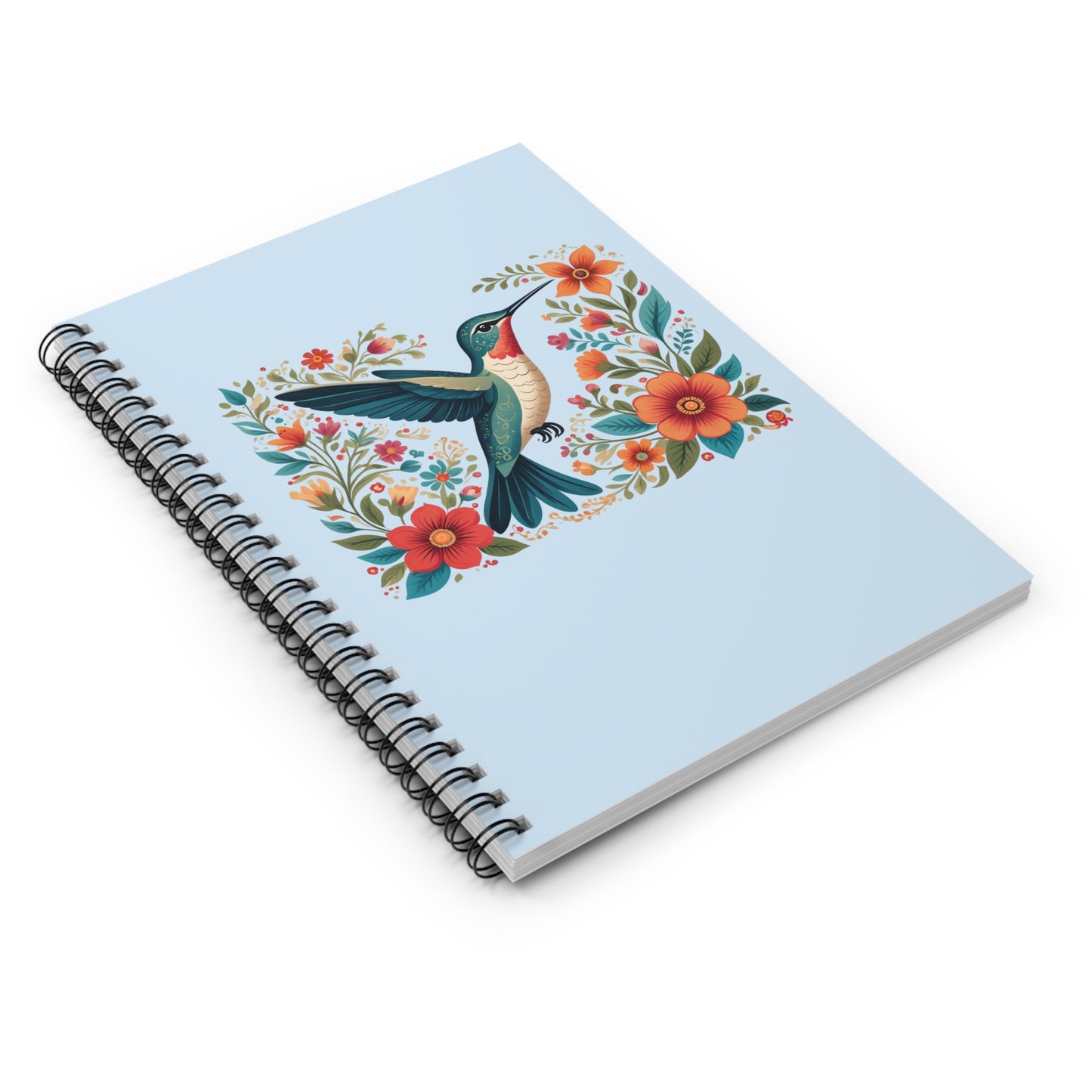 Hummingbird In Bloom Spiral Notebook Blue